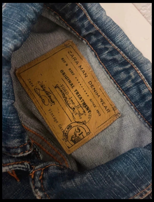 Faded vintage denim jacket - size m Zara Man Denim Wear – photo 5